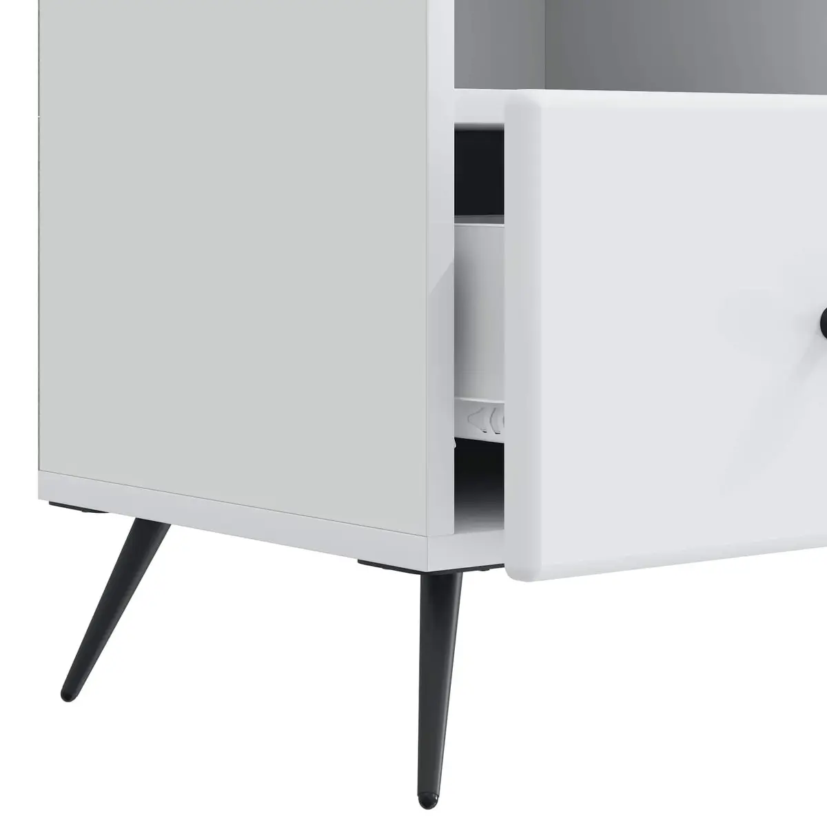 TV Cabinet Engineered Wood 102cm White Entertainment Unit with Storage Drawers Shelves