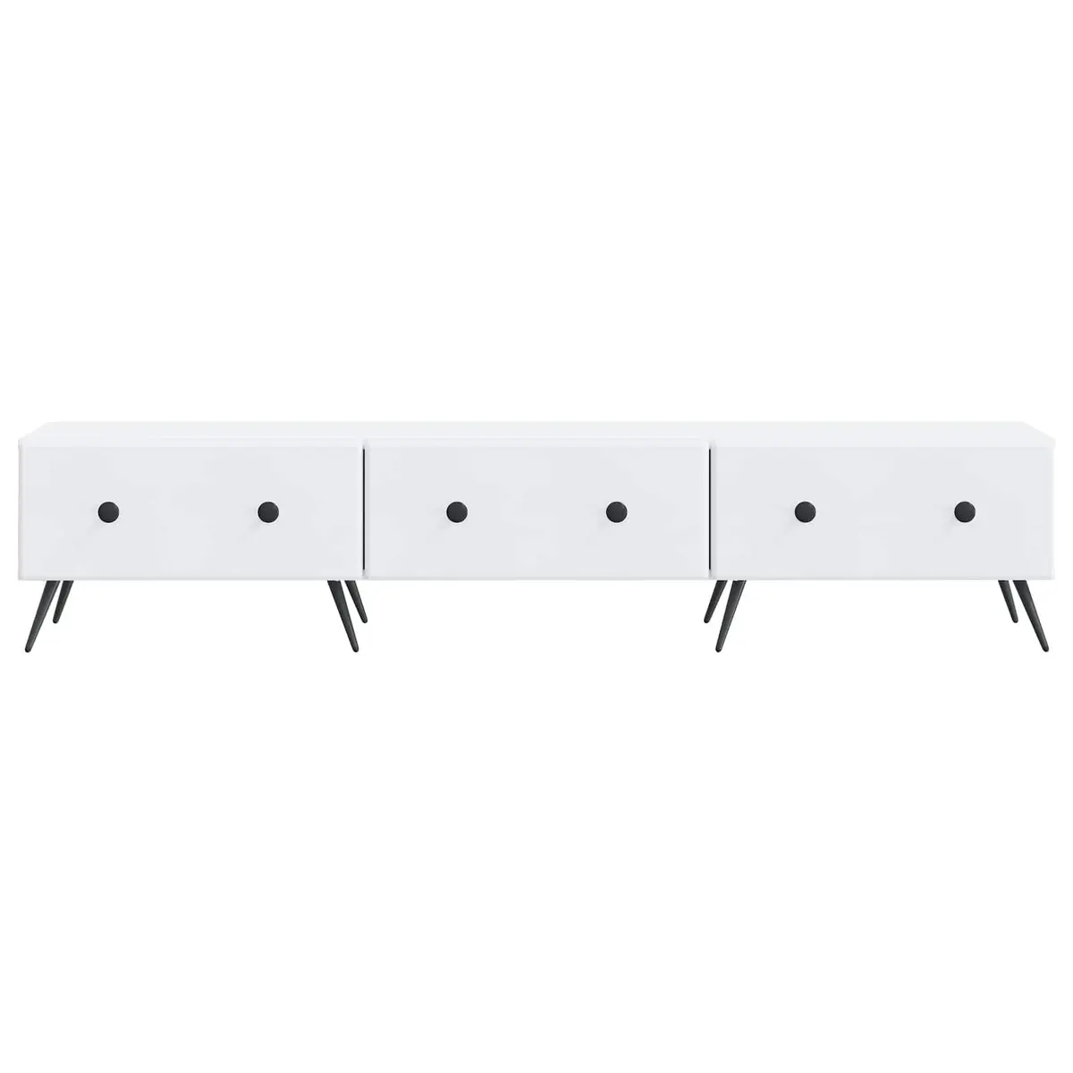 TV Cabinet Engineered Wood 147x34.5x30cm White Modern Entertainment Unit