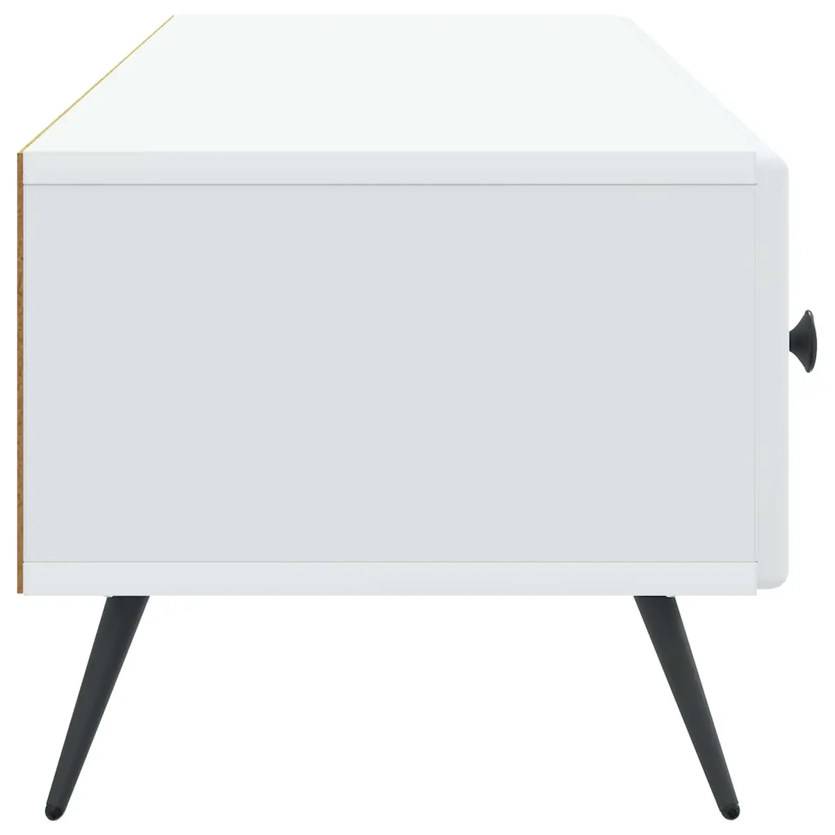 TV Cabinet Engineered Wood 147x34.5x30cm White Modern Entertainment Unit