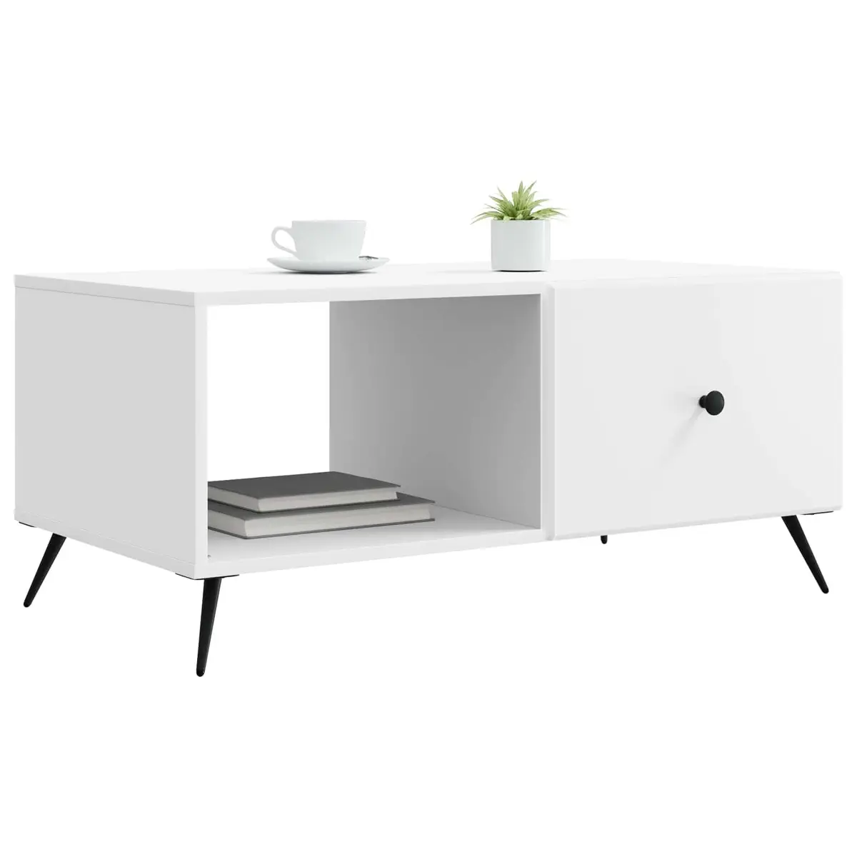 Coffee Table Engineered Wood Rectangular 90 x 50 x 40 cm White