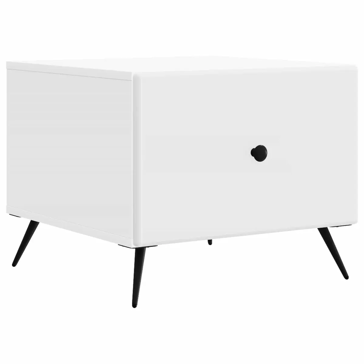 Coffee Table Engineered Wood Rectangular White with Drawer