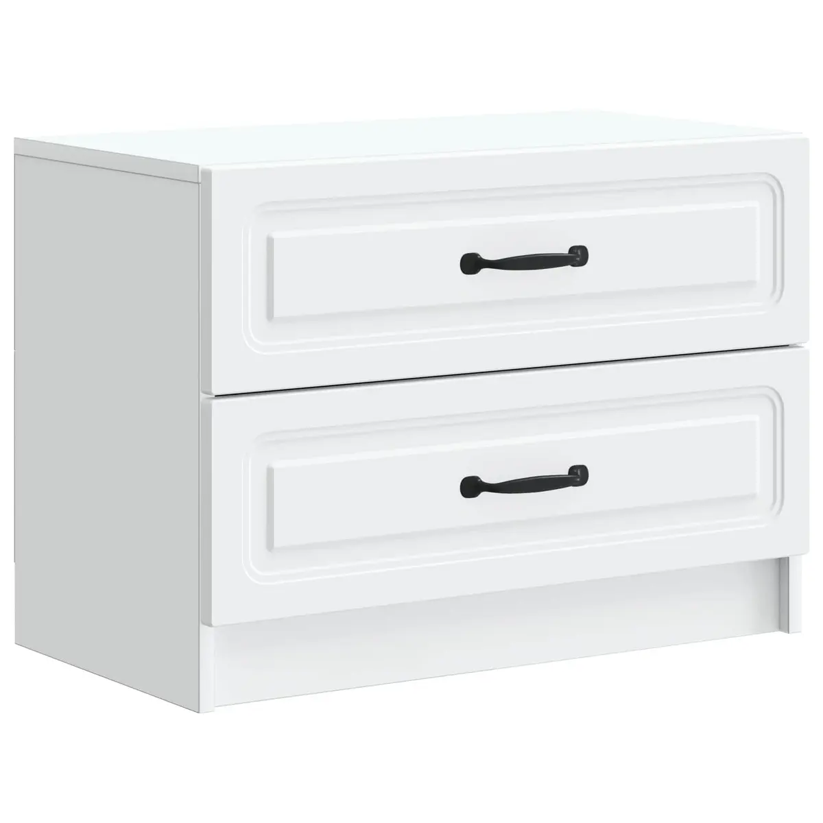 Bedside Cabinet Engineered Wood 62 x 34.5 x 44.5 cm White Modern Storage Drawer Table