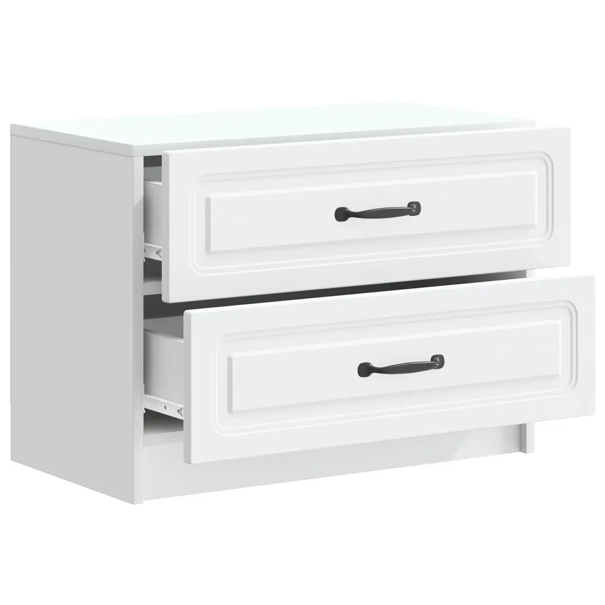 Bedside Cabinet Engineered Wood 62 x 34.5 x 44.5 cm White Modern Storage Drawer Table