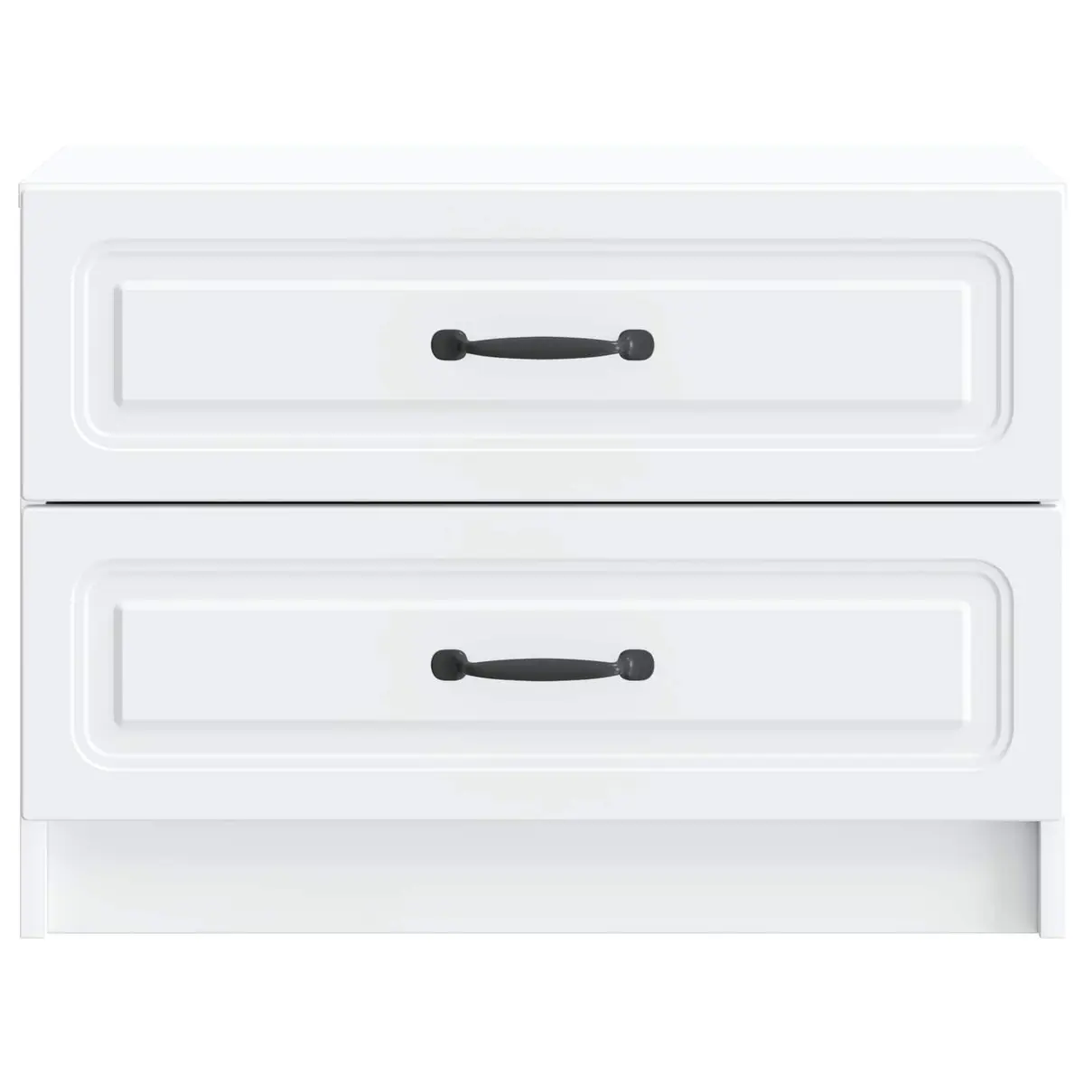 Bedside Cabinet Engineered Wood 62 x 34.5 x 44.5 cm White Modern Storage Drawer Table
