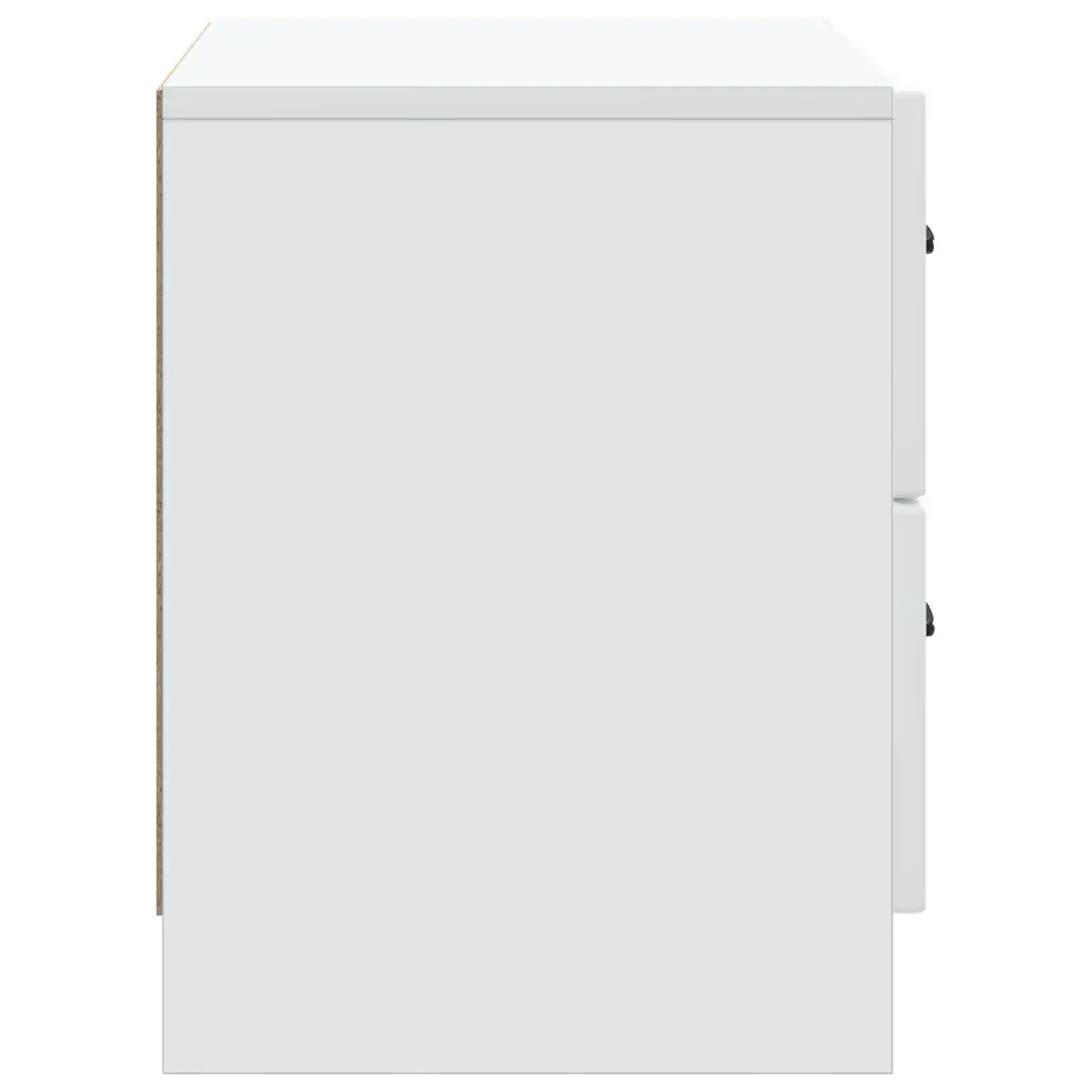 Bedside Cabinet Engineered Wood 62 x 34.5 x 44.5 cm White Modern Storage Drawer Table