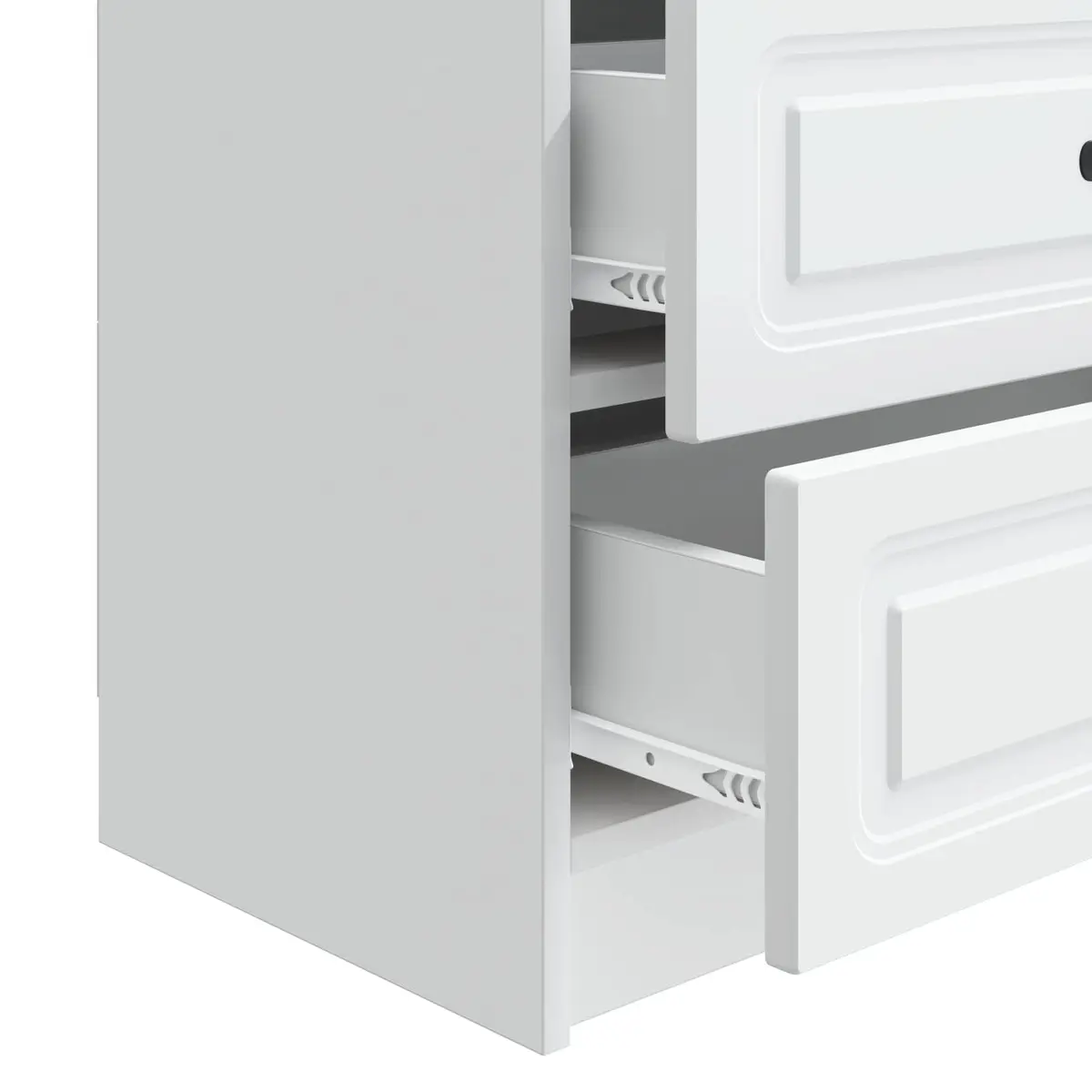 Bedside Cabinet Engineered Wood 62 x 34.5 x 44.5 cm White Modern Storage Drawer Table