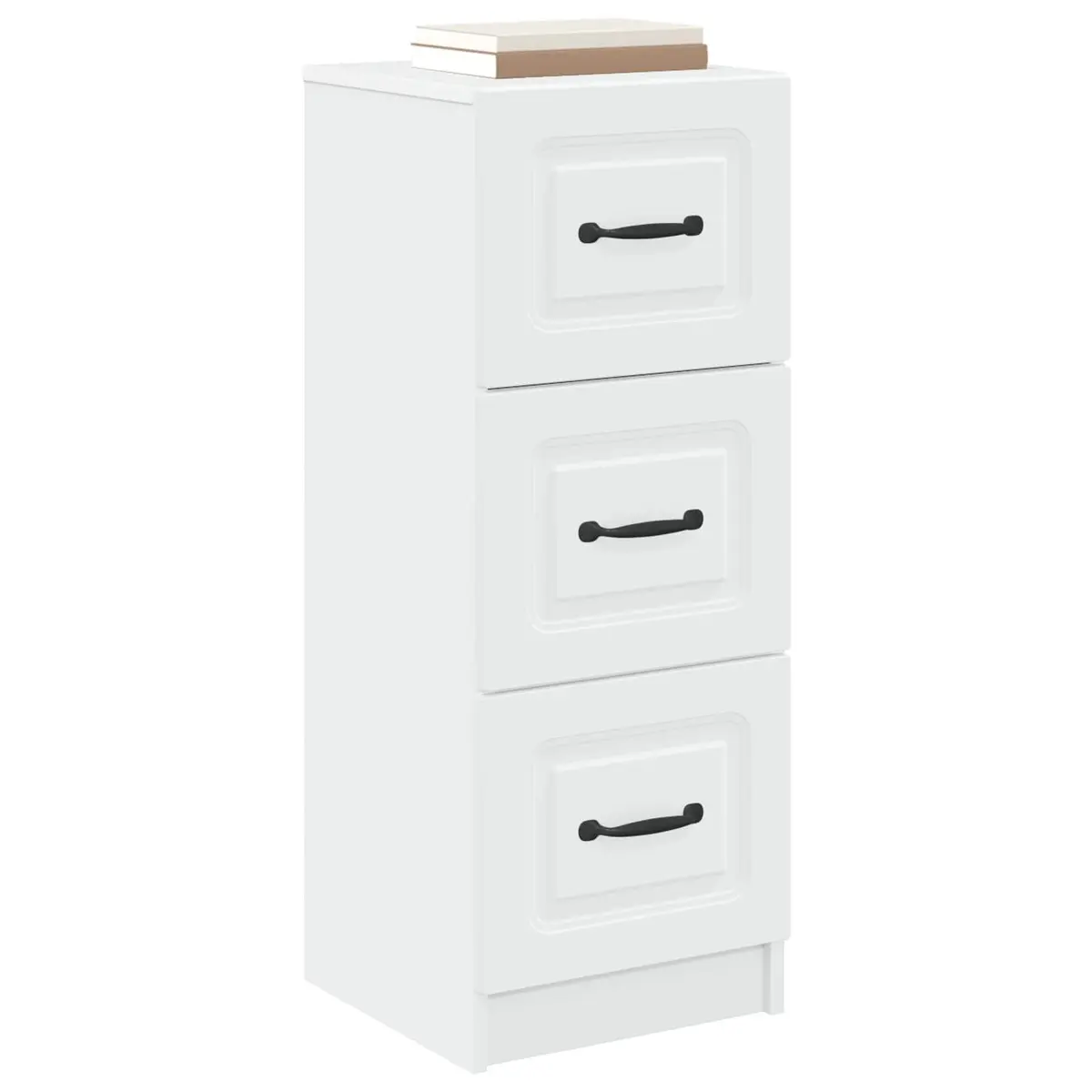 Drawer Cabinet Engineered Wood 33 x 34.5 x 87 cm White Modern Storage Unit