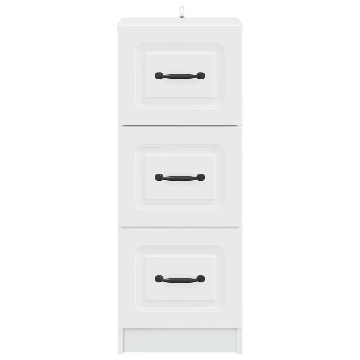 Drawer Cabinet Engineered Wood 33 x 34.5 x 87 cm White Modern Storage Unit