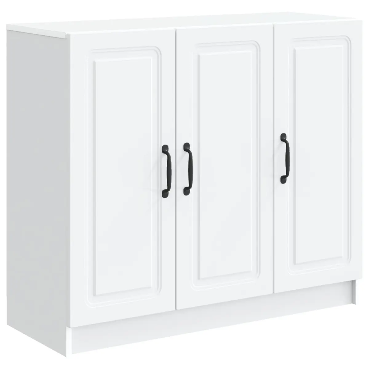 White Sideboard Storage Cabinet Engineered Wood 89 x 34.5 x 77 cm Modern