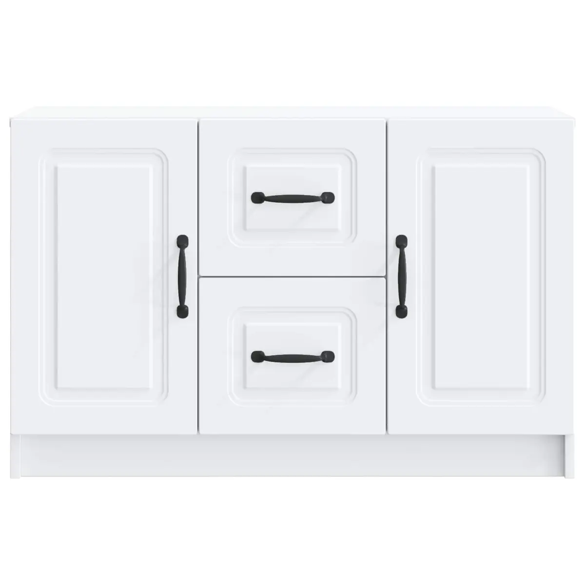 Sideboard Storage Cabinet Engineered Wood White Buffet Organizer with Multiple Shelves and Drawers for Dining Room and Lounge