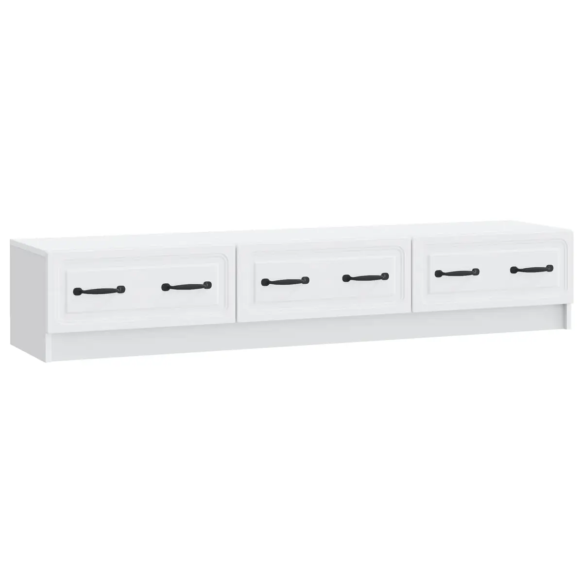 TV Cabinet Engineered Wood 147 x 34.5 x 27 cm White Modern Living Room Entertainment Unit