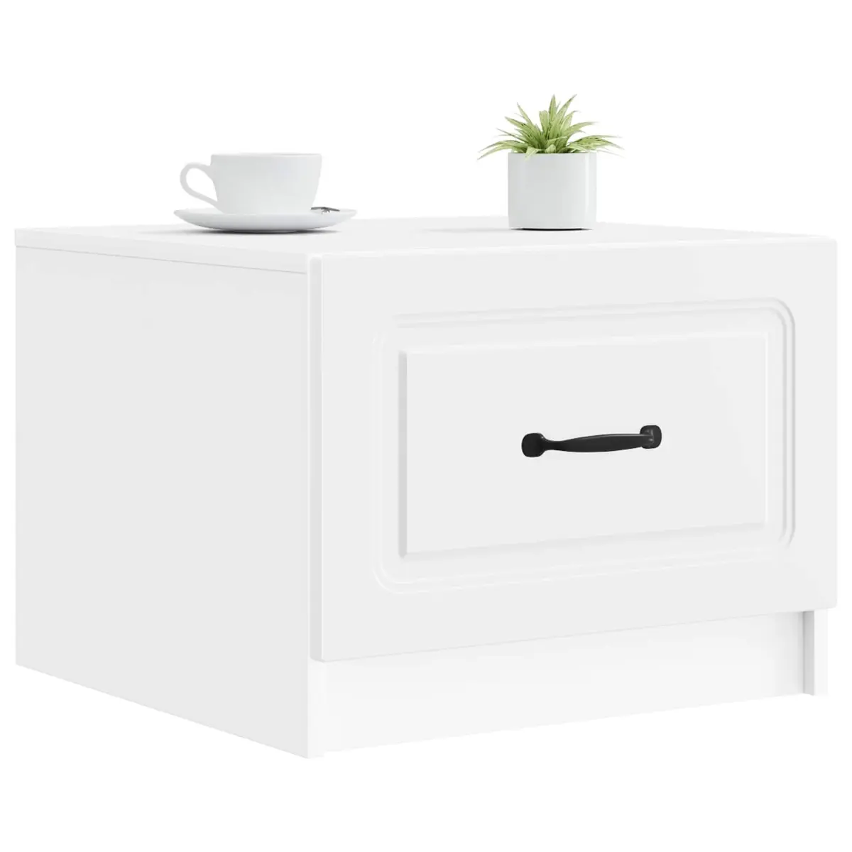 Coffee Table Engineered Wood 49 x 37 cm White Modern Accent Living Room Furniture