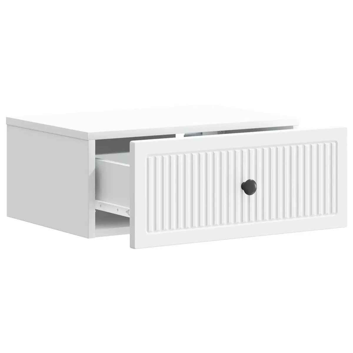 Bedside Table Vintage-Inspired Engineered Wood Storage White 49x34.5x20cm Nightstand