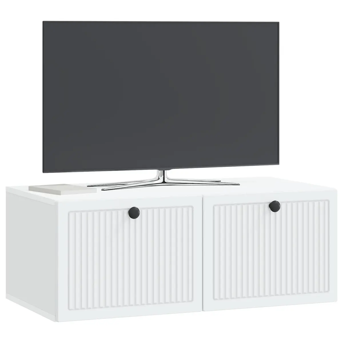 Wall-Mounted TV Cabinet Engineered Wood 78.5cm White Modern Living Room Storage