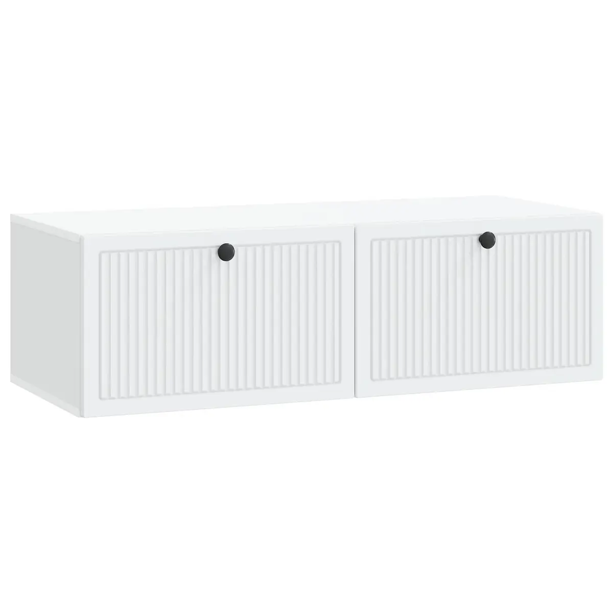 Wall-Mounted TV Cabinet White Modern Living Room Entertainment Storage Unit 98cm