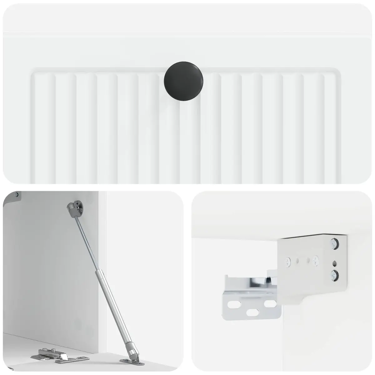 Wall Mounted Storage Unit Engineered Wood White 59.5 x 31 x 30 cm Swing Hinge Doors for Entertainment Equipment