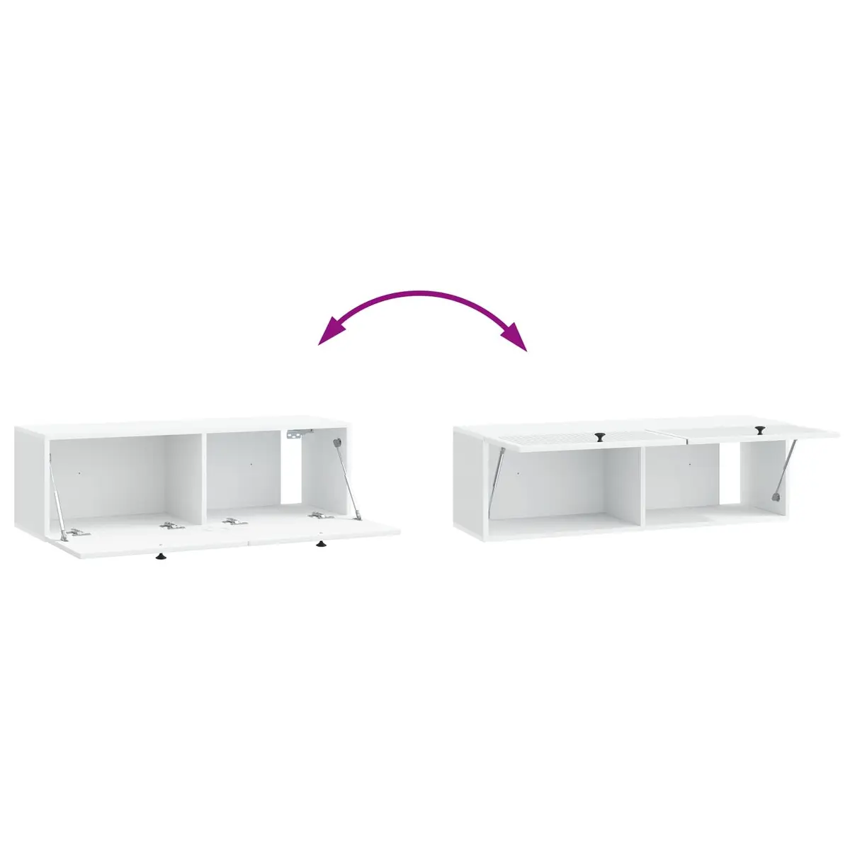Wall-Mounted TV Cabinet White Living Room Storage Unit 98 x 31 x 30 cm