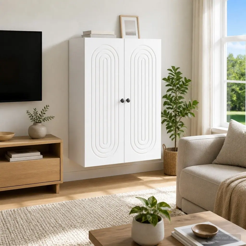 Wall-Mounted Storage Cabinet White 66x34.5x90cm Engineered Wood Hinged Door