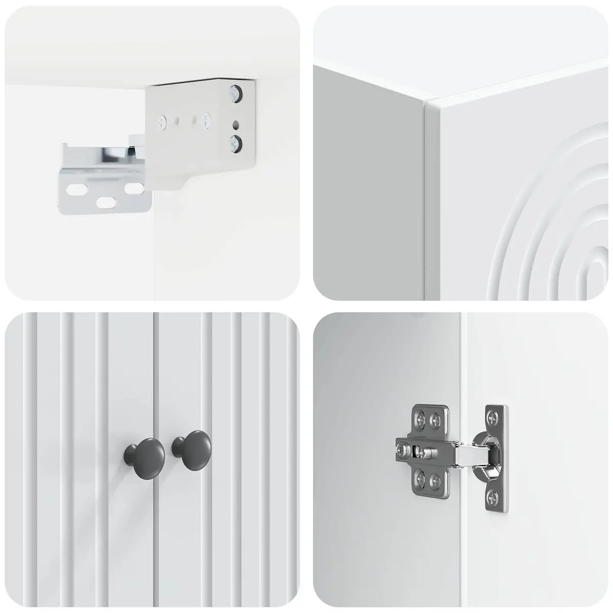 Wall-Mounted Storage Cabinet White 66x34.5x90cm Engineered Wood Hinged Door