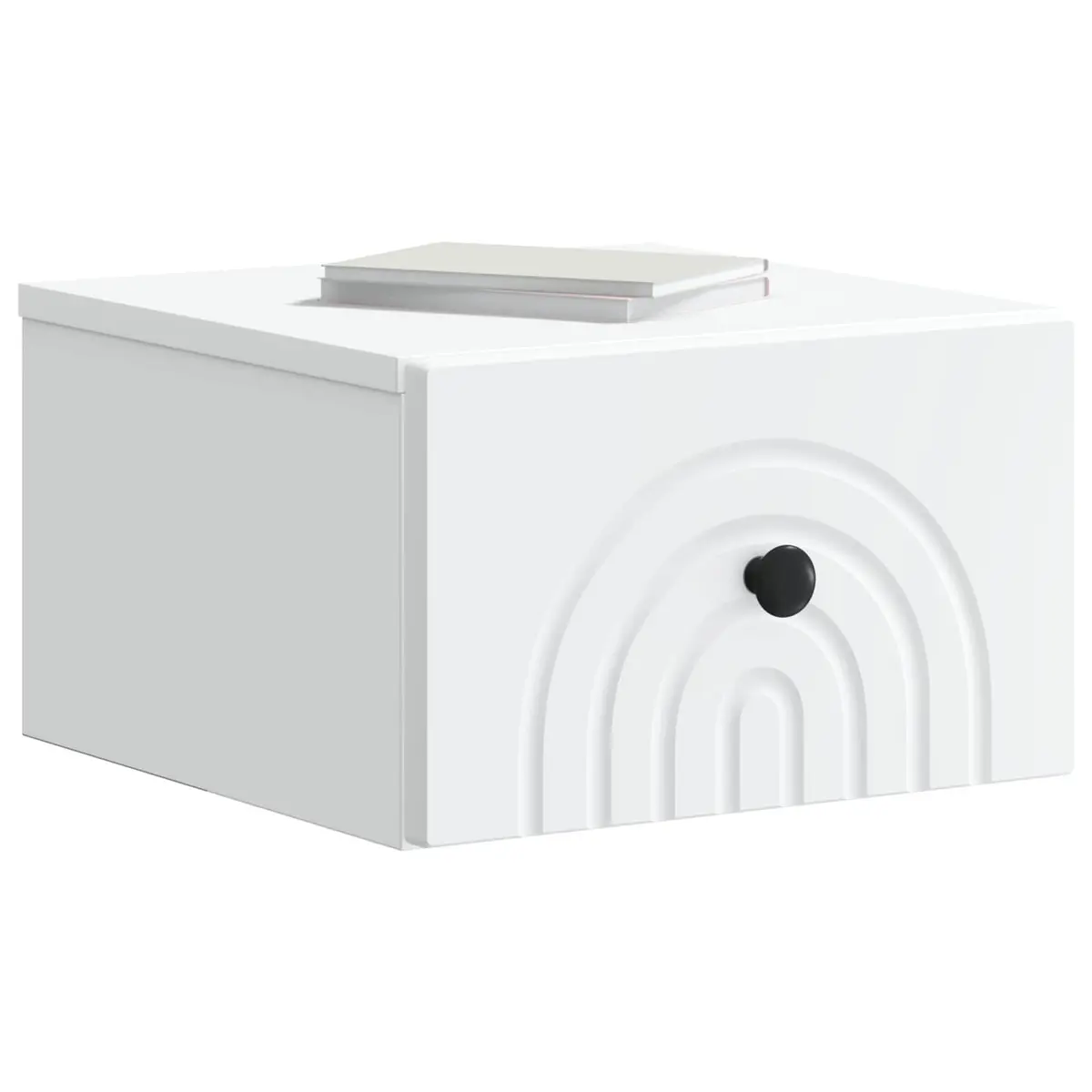 Wall-Mounted Bedside Cabinet Engineered Wood White Storage Drawer Organiser