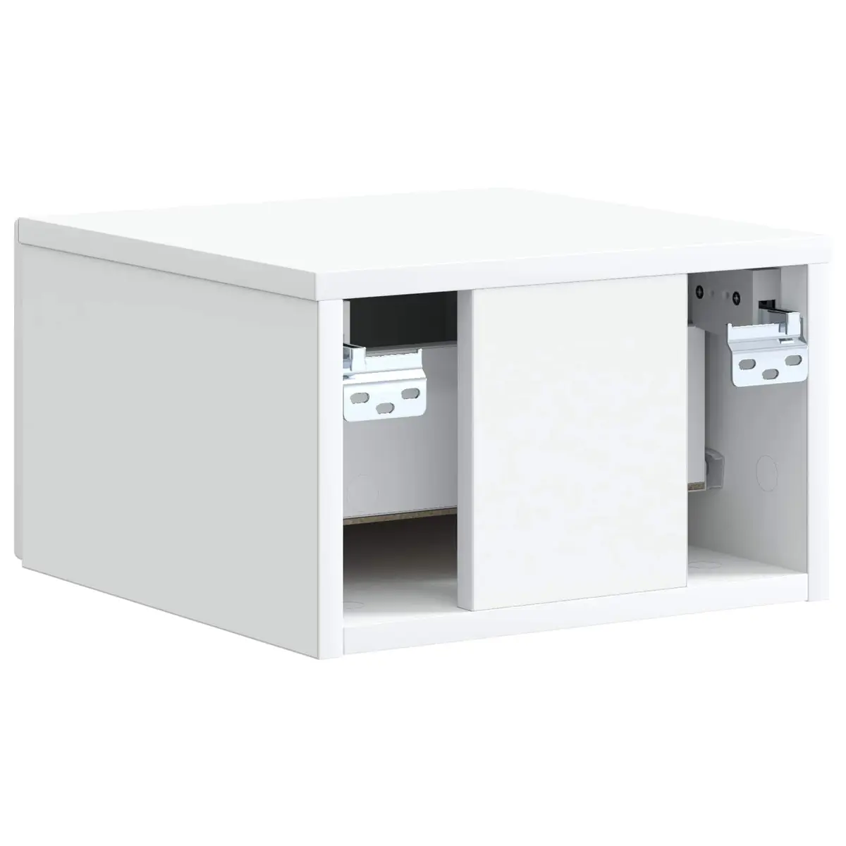 Wall-Mounted Bedside Cabinet Engineered Wood White Storage Drawer Organiser
