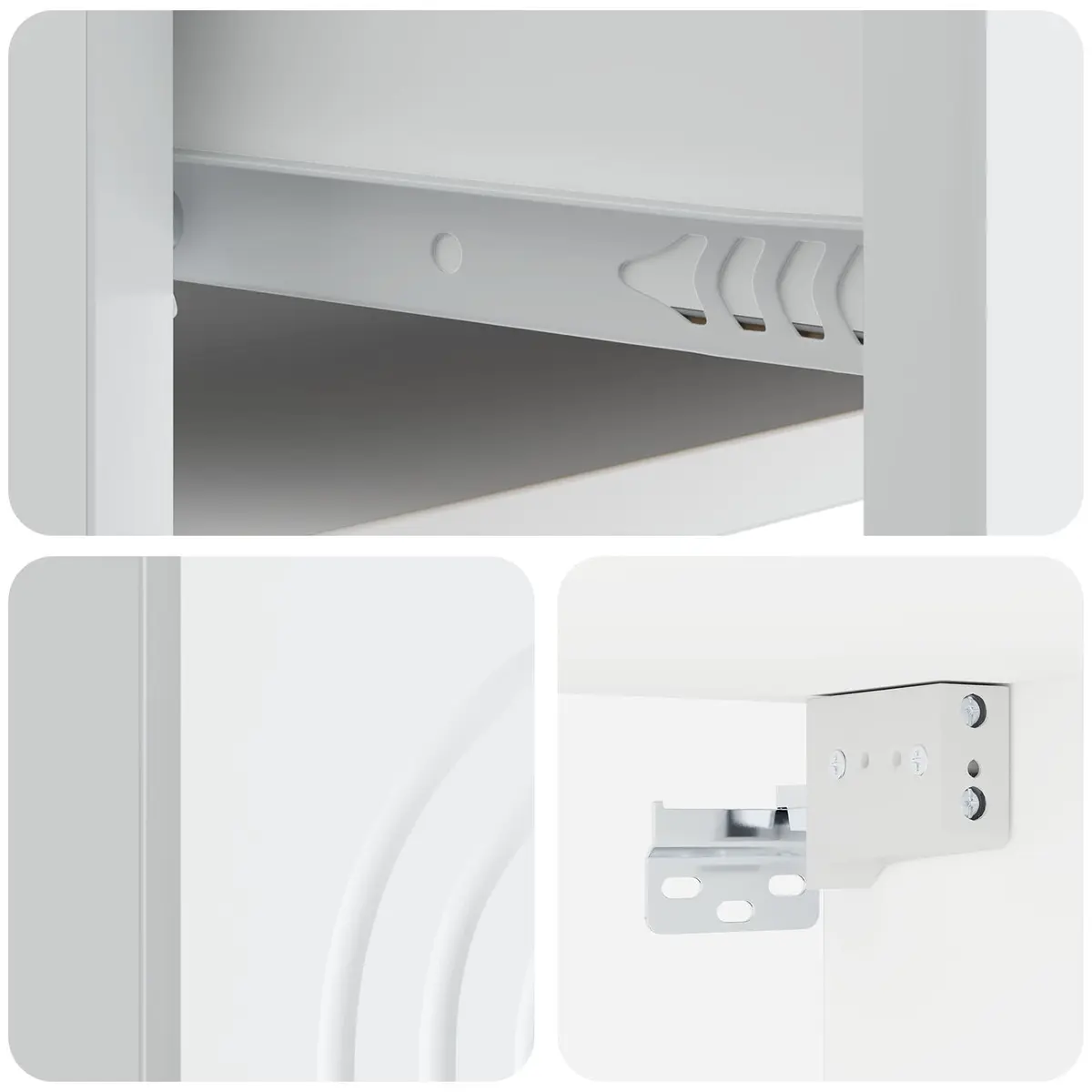 Wall-Mounted Bedside Cabinet Engineered Wood White Storage Drawer Organiser