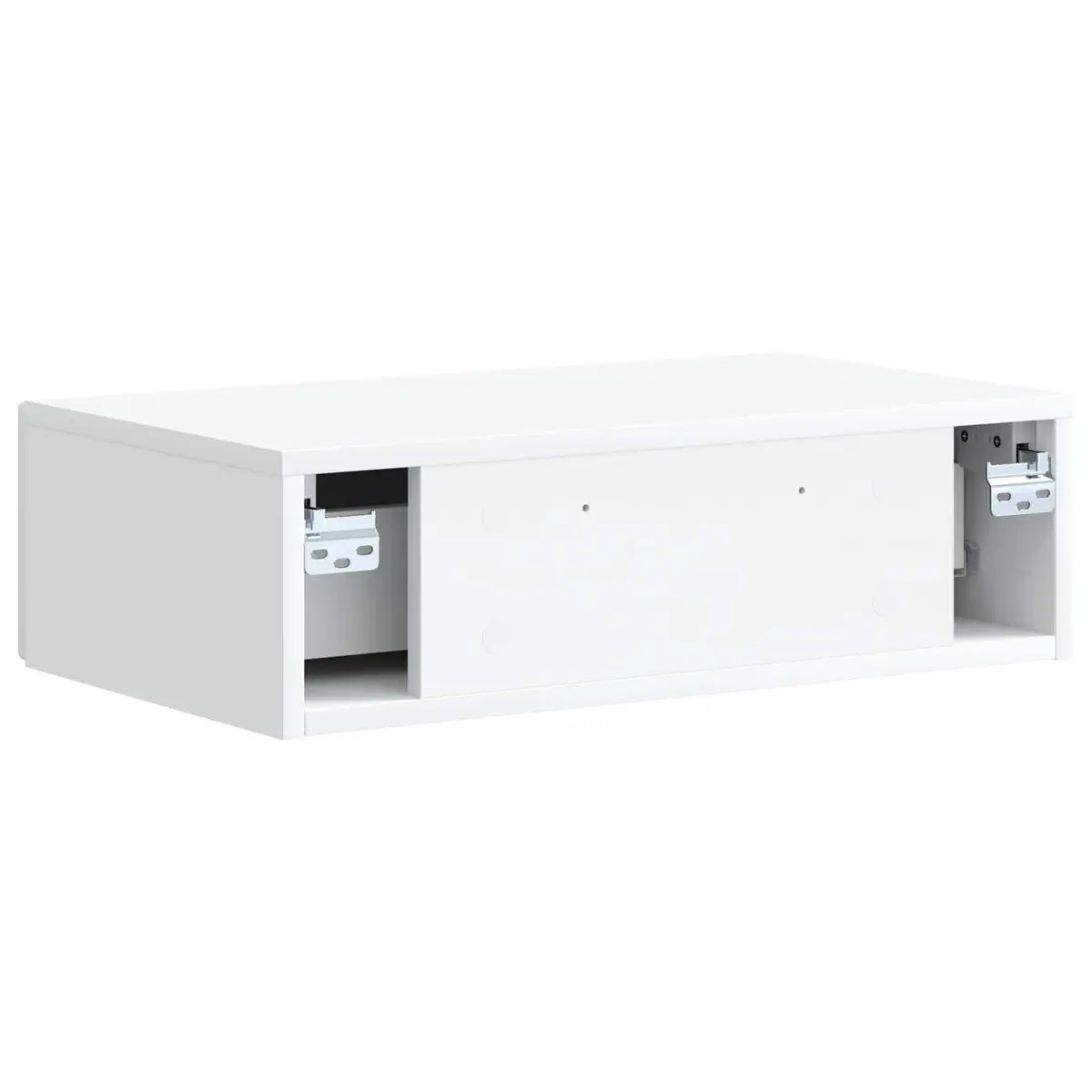 White Wall-Mounted Side Table Storage Cabinet Bedside Stand Engineered Wood 59cm