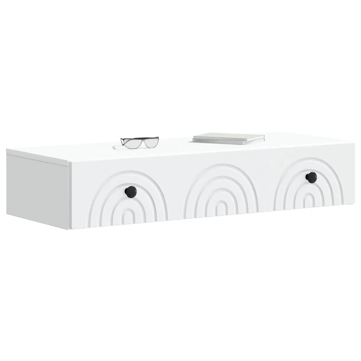 Wall-Mounted Side Table White Storage Cabinet Bedroom Living Room Display Unit