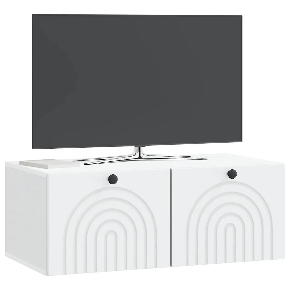 Wall-Mounted TV Cabinet Engineered Wood 78.5cm White Storage Unit