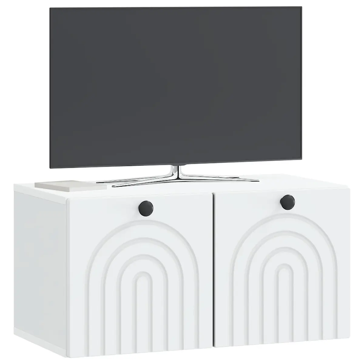 Wall-Mounted TV Cabinet Engineered Wood 59.5 x 31 x 30 cm White Media Storage