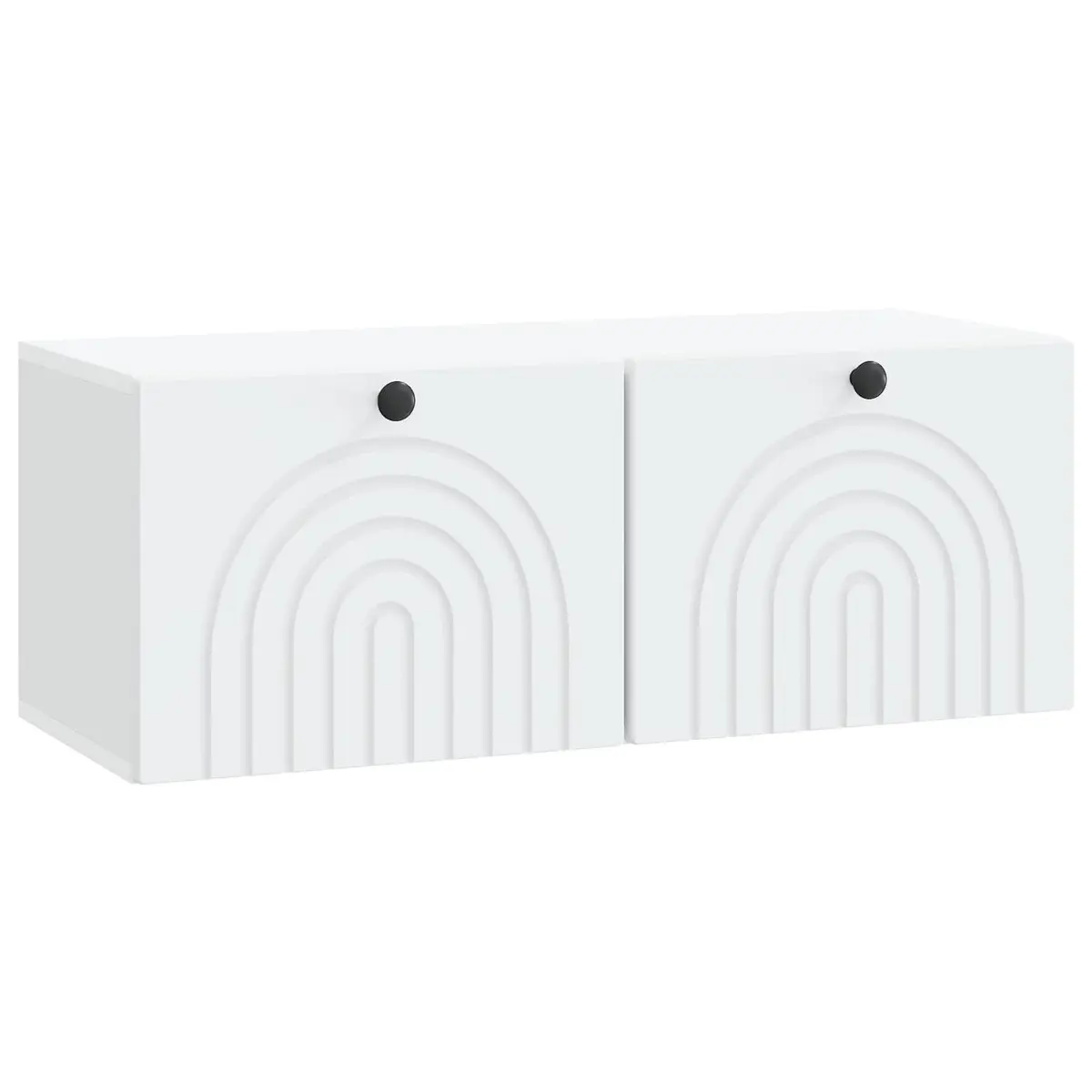 White TV Cabinet Engineered Wood Wall-Mounted Storage Unit 78.5 x 31 x 30 cm Living Room
