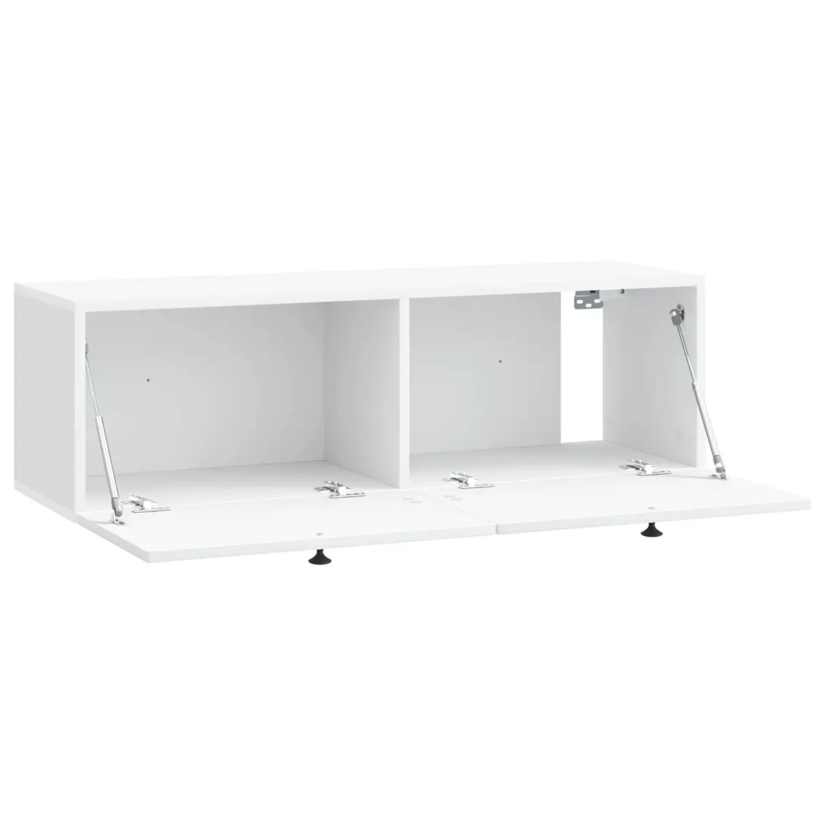 Wall-Mounted TV Cabinet Engineered Wood White 98x31x30cm Space Saving Media Storage Living Room Unit