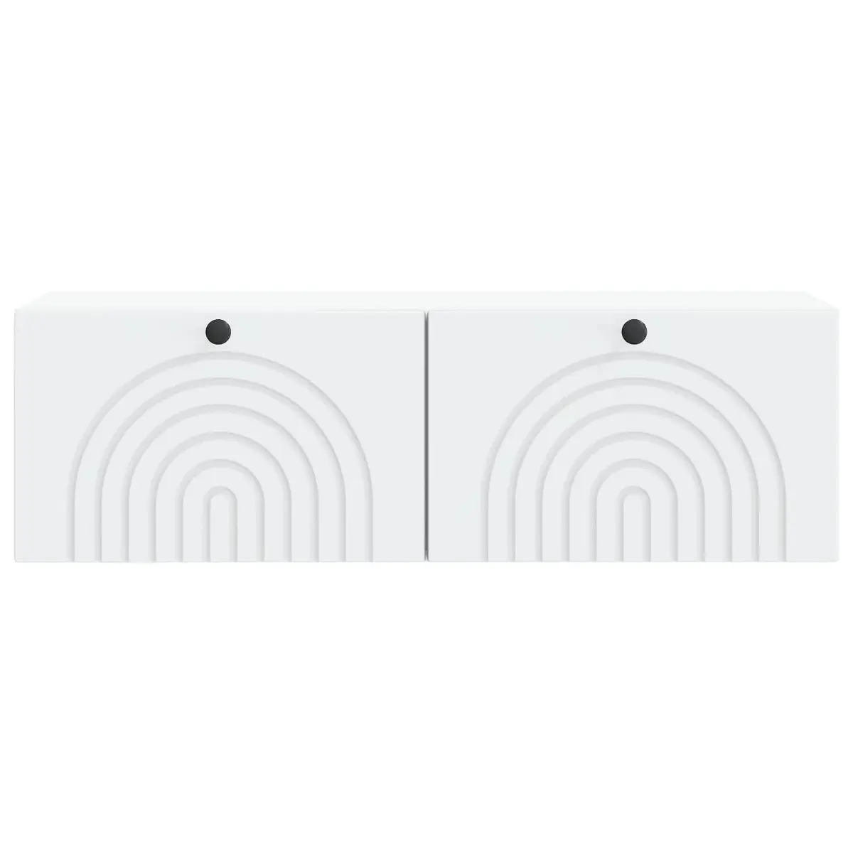 Wall-Mounted TV Cabinet Engineered Wood White 98x31x30cm Space Saving Media Storage Living Room Unit