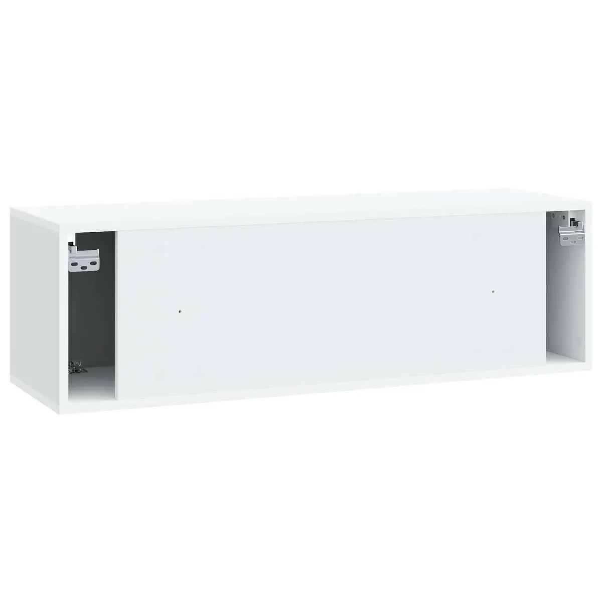 Wall-Mounted TV Cabinet Engineered Wood White 98x31x30cm Space Saving Media Storage Living Room Unit