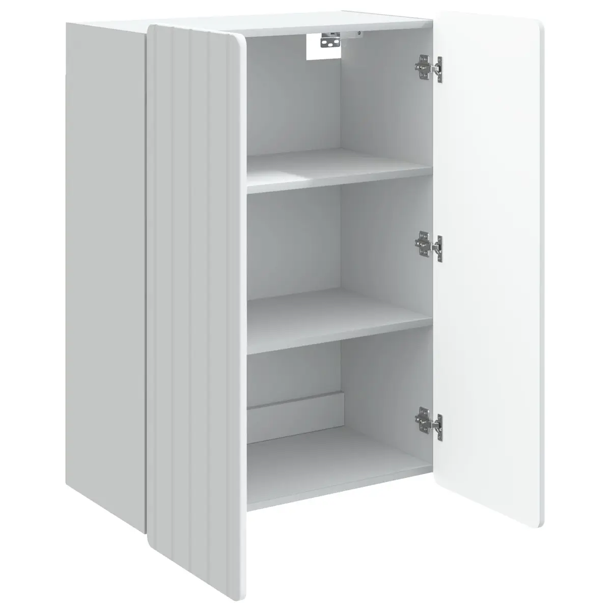 Wall-Mounted Cabinet Engineered Wood White Modern Living Room Shelf 66x34.5x92cm