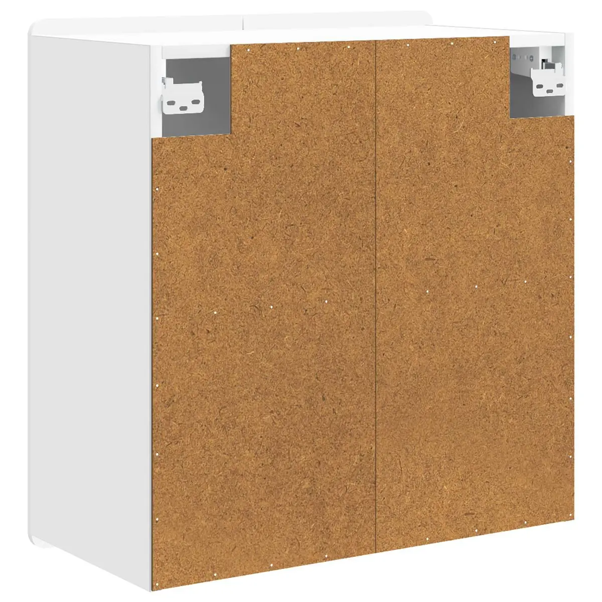 Wall-Mounted Cabinet Engineered Wood White 59x31x64cm with Swing Doors