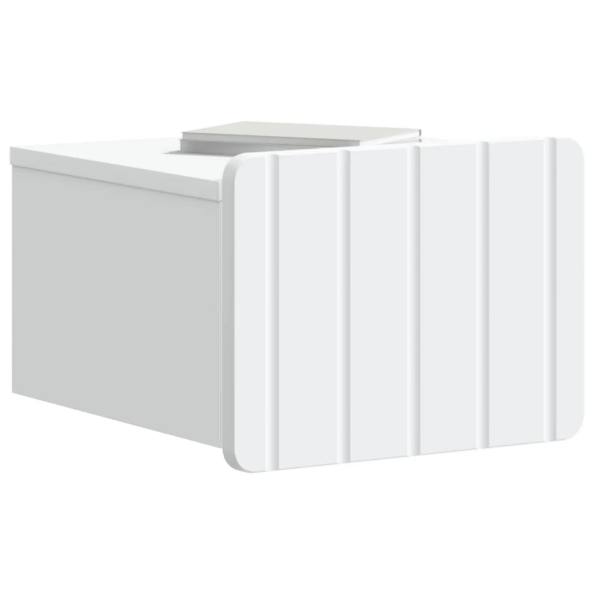 Wall-Mounted Bedside Cabinet White Engineered Wood Vintage-Inspired Contemporary Storage 33x34.5x24cm