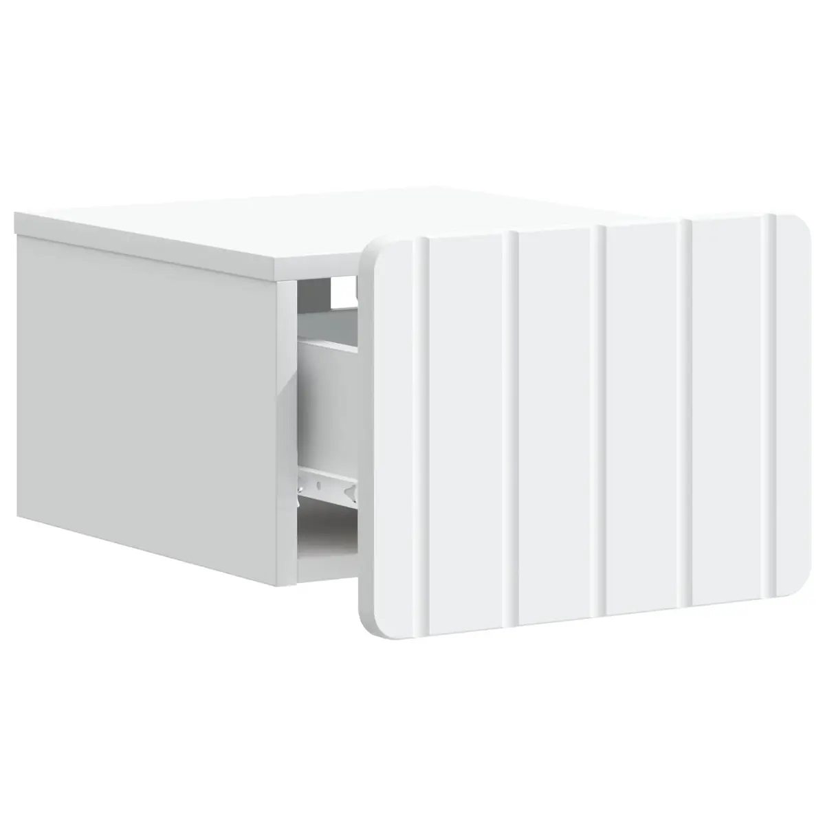 Wall-Mounted Bedside Cabinet White Engineered Wood Vintage-Inspired Contemporary Storage 33x34.5x24cm