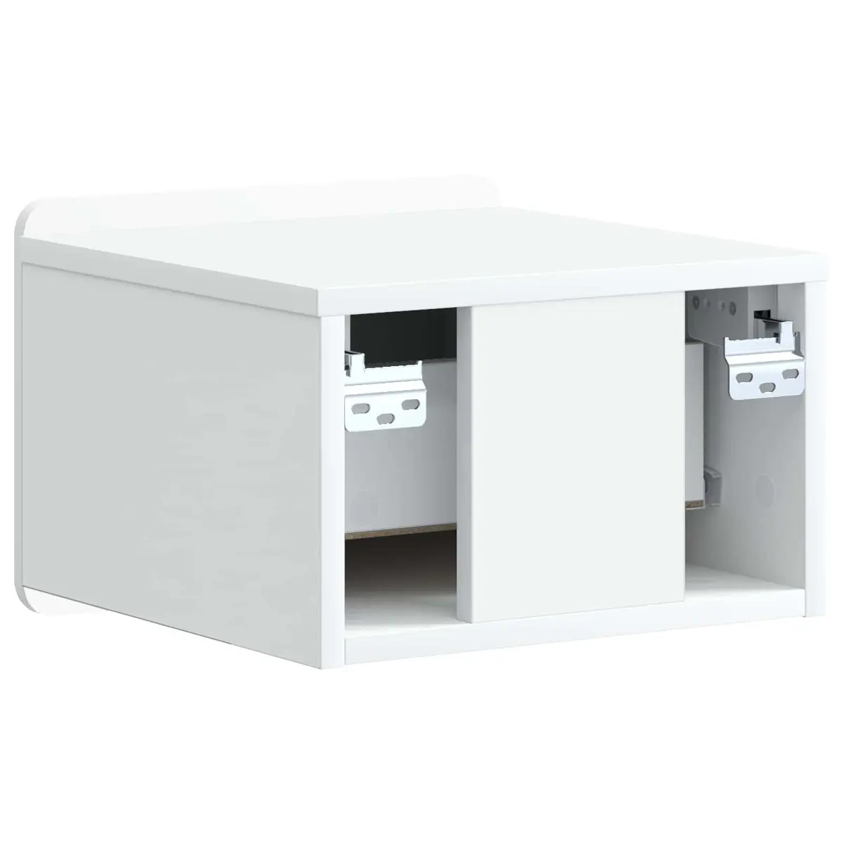 Wall-Mounted Bedside Cabinet White Engineered Wood Vintage-Inspired Contemporary Storage 33x34.5x24cm