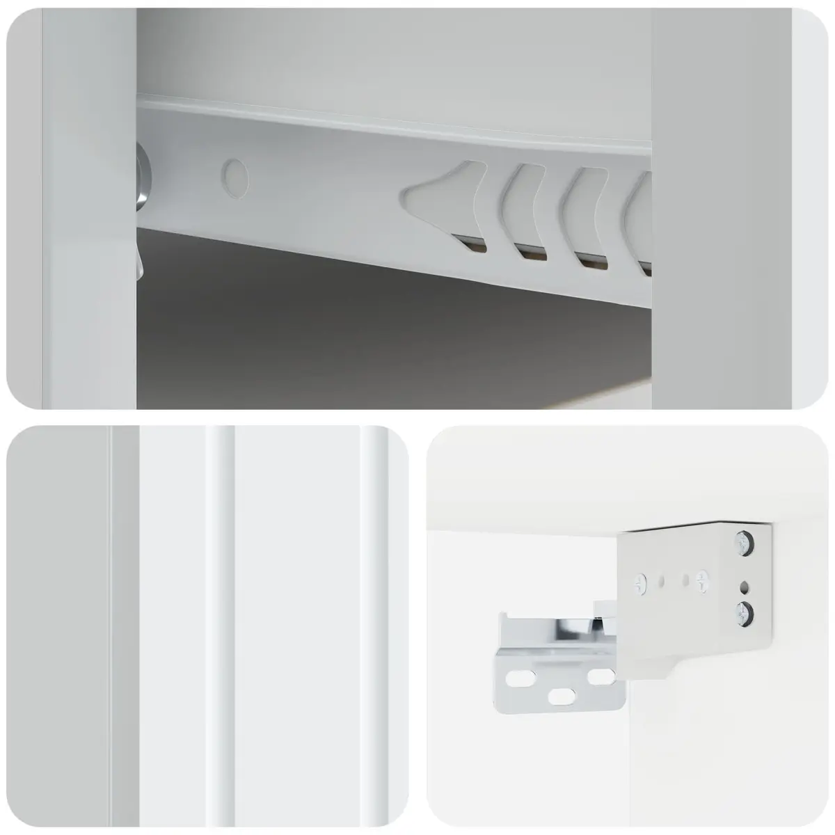 Wall-Mounted Bedside Cabinet White Engineered Wood Vintage-Inspired Contemporary Storage 33x34.5x24cm