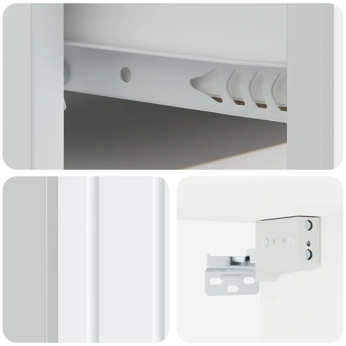 Wall-Mounted Bedside Cabinet Storage Unit White Bedroom Furniture Drawer