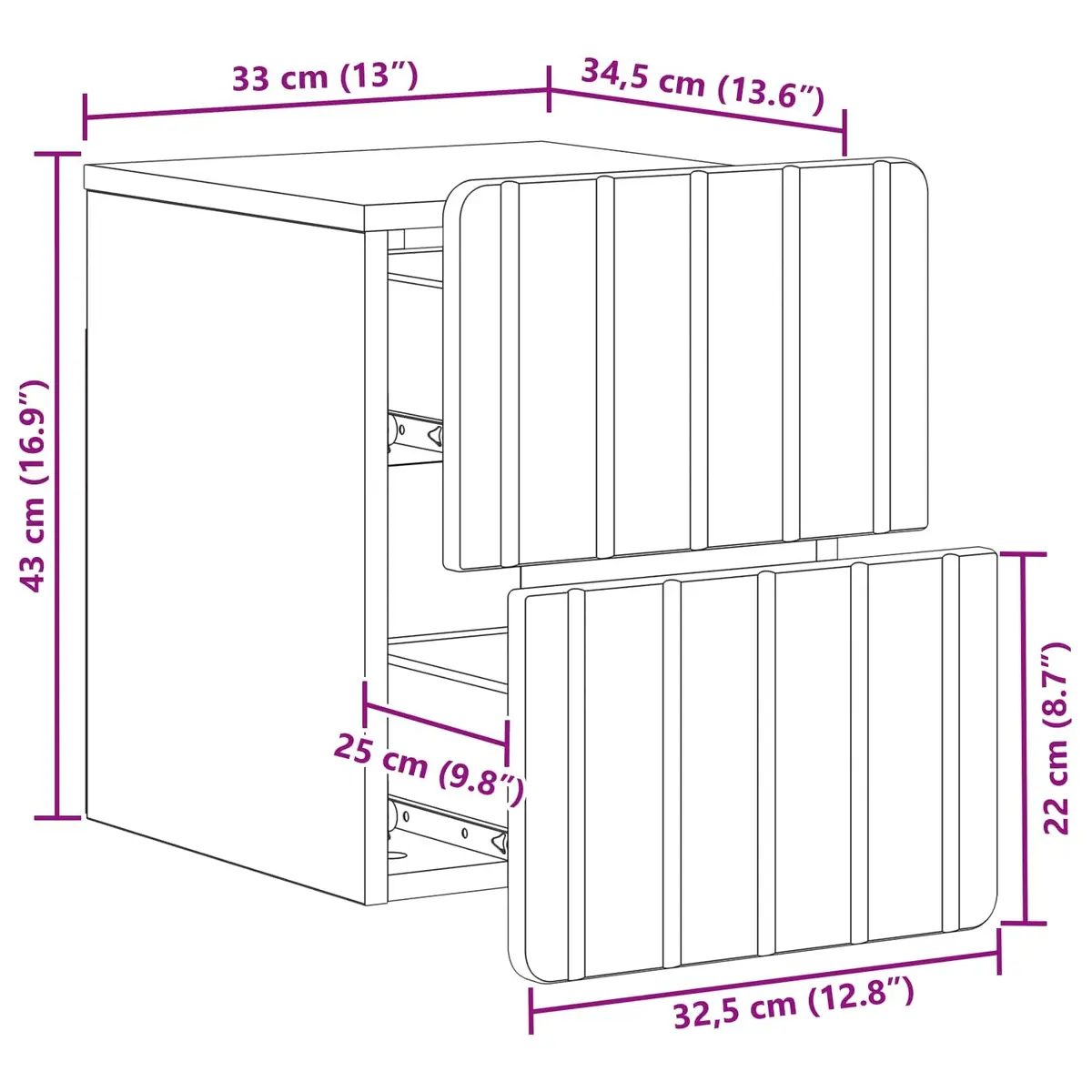 Wall-Mounted Bedside Cabinet Engineered Wood Small White