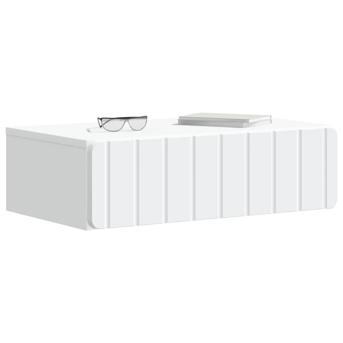 White Wall-Mounted Side Table Storage Cabinet Modern Bedroom Living Room