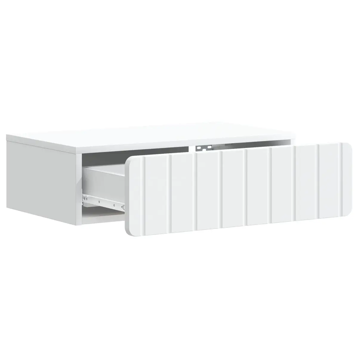 White Wall-Mounted Side Table Storage Cabinet Modern Bedroom Living Room