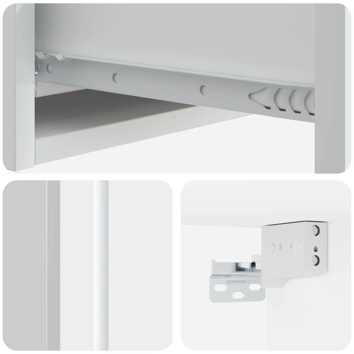 White Wall-Mounted Side Table Storage Cabinet Modern Bedroom Living Room
