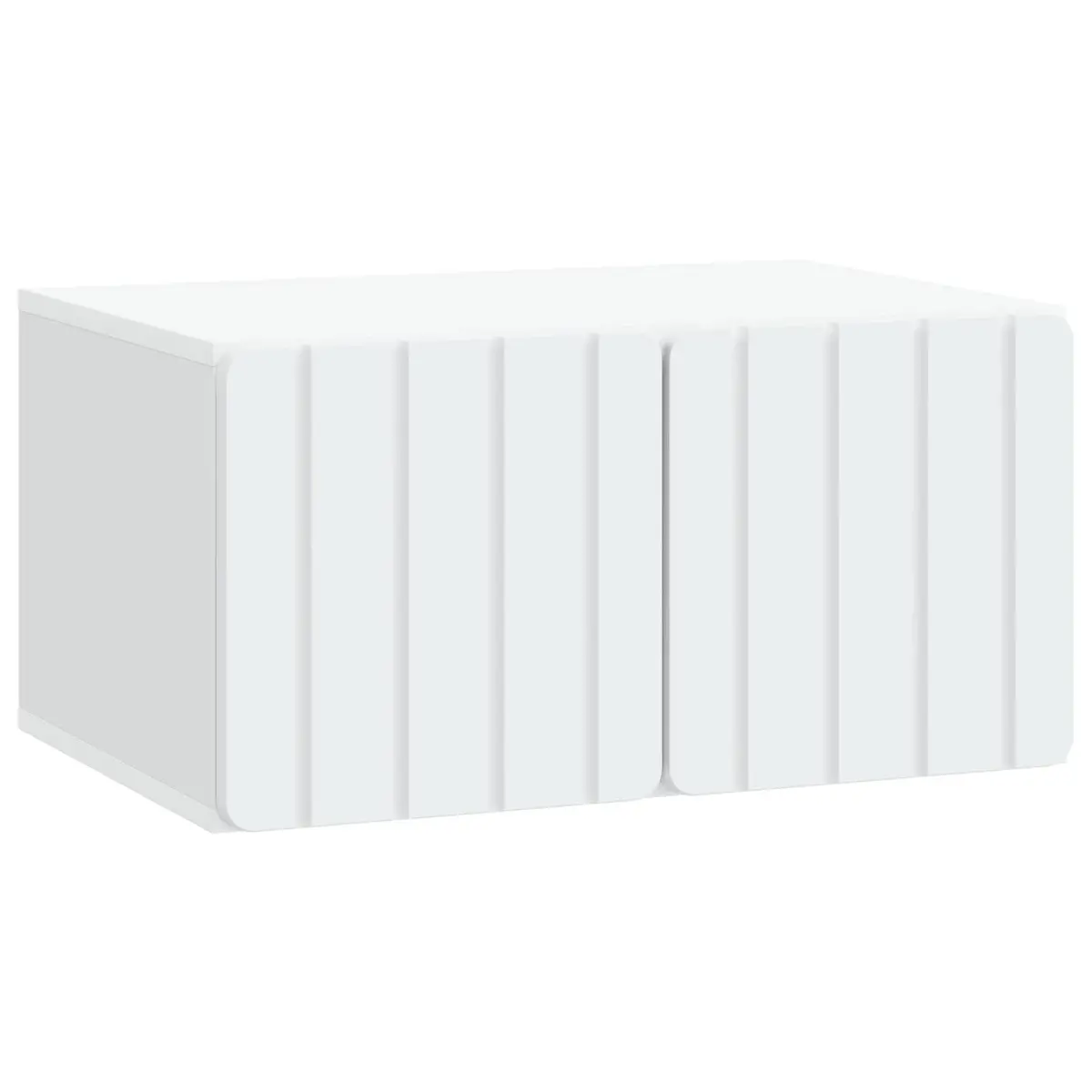 Wall-Mounted TV Cabinet 59.5 x 41 x 30 cm Modern Storage Unit White