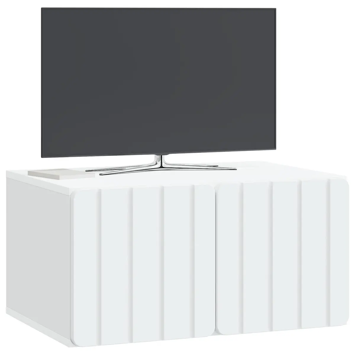 Wall-Mounted TV Cabinet 59.5 x 41 x 30 cm Modern Storage Unit White