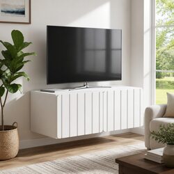 Space-Saving White Wall-Mounted TV Cabinet 78.5 x 41 x 30 cm