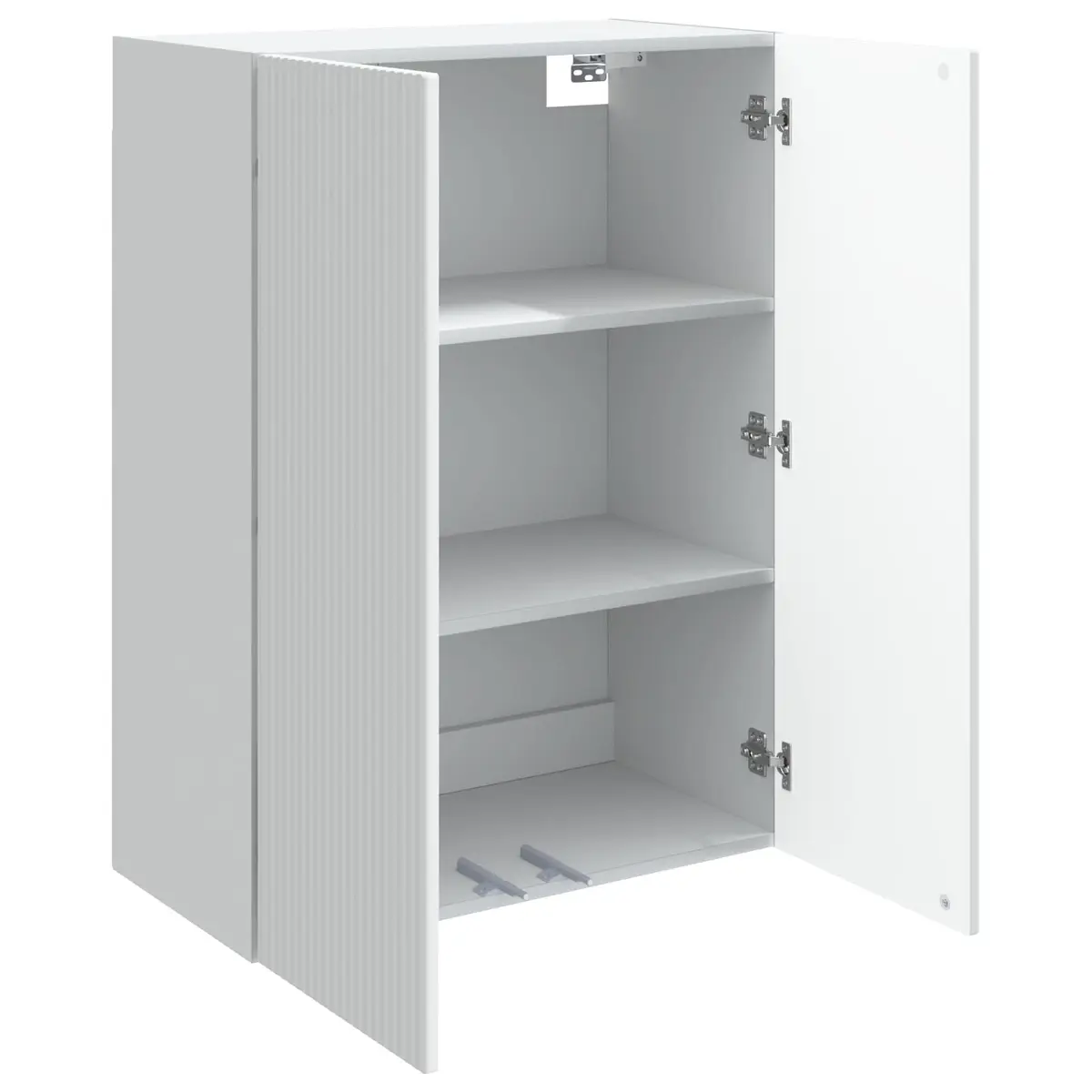 Wall-Mounted Storage Cabinet Engineered Wood 66 x 34.5 x 90 cm White Modern Home Organiser
