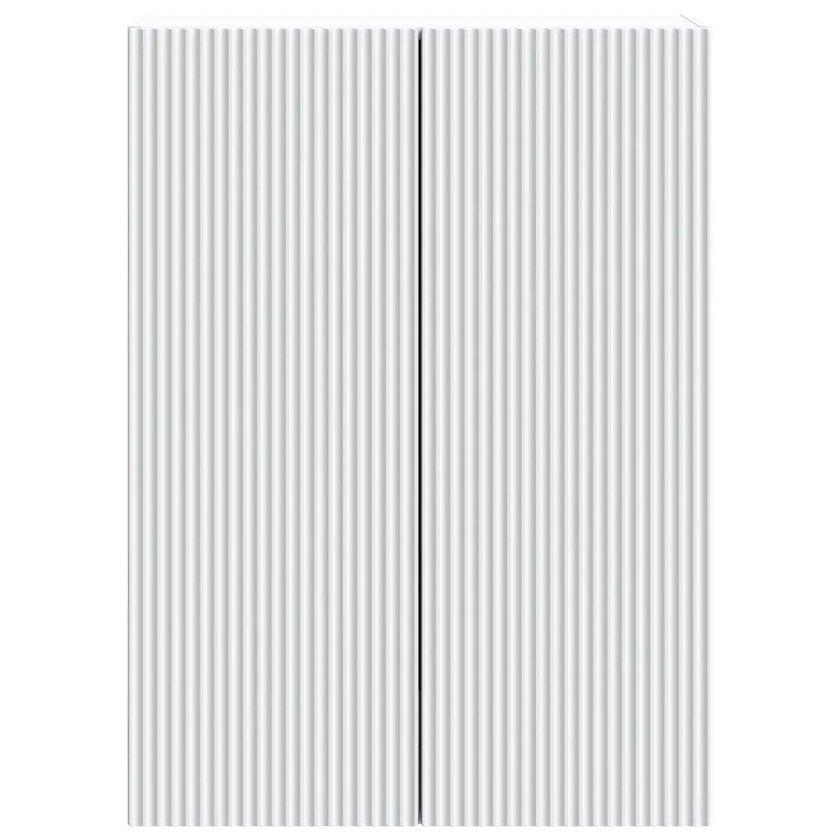 Wall-Mounted Storage Cabinet Engineered Wood 66 x 34.5 x 90 cm White Modern Home Organiser